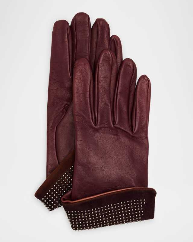 Ronnie Studded Leather Gloves